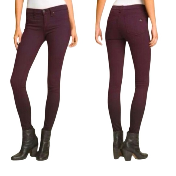 rag & bone THE DRE Jeans Sz 27 in AGED‎ WINE - Picture 3 of 8